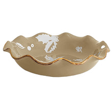 Load image into Gallery viewer, Deck the Halls Scalloped Bowls with 22K Gold Accent
