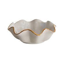Load image into Gallery viewer, Deck the Halls Scalloped Bowls with 22K Gold Accent