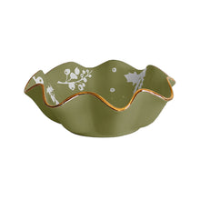 Load image into Gallery viewer, Deck the Halls Scalloped Bowls with 22K Gold Accent