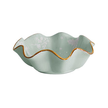 Load image into Gallery viewer, Deck the Halls Scalloped Bowls with 22K Gold Accent