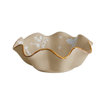 Load image into Gallery viewer, Deck the Halls Scalloped Bowls with 22K Gold Accent