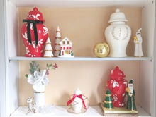 Load image into Gallery viewer, Ivory, Red &amp; Green Kringle Shop with 22K Gold Accents
