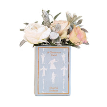 Load image into Gallery viewer, Christmas Classics Book Vase- A Christmas Carol in Hydrangea Light Blue