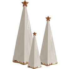 Load image into Gallery viewer, Beige Folded Christmas Trees with 22K Gold Brushstroke Accent