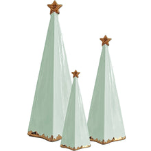 Load image into Gallery viewer, Sea Glass Folded Christmas Trees with 22K Gold Brushstroke Accent