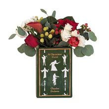 Load image into Gallery viewer, Christmas Classics Book Vase- A Christmas Carol in Holiday Green