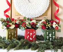 Load image into Gallery viewer, Christmas Classics Book Vase- A Christmas Carol in Holiday Green