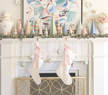 Load image into Gallery viewer, Hydrangea Blue Folded Christmas Trees with 22K Gold Brushstroke Accent