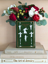 Load image into Gallery viewer, Christmas Classics Book Vase- A Christmas Carol in Holiday Green