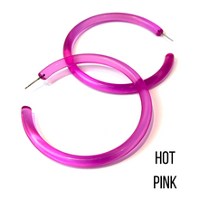 Load image into Gallery viewer, Bangle Lucite Hoop Earrings - 3 Inch