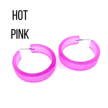 Load image into Gallery viewer, Portland Frosted Lucite Hoop Earrings