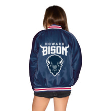 Load image into Gallery viewer, Howard Bison Satin Letterman Bomber Jacket
