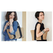 Load image into Gallery viewer, Vintage Straw Beach Bag