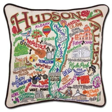 Hudson Valley Hand-Embroidered Pillow