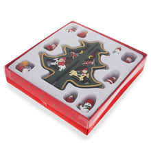 Load image into Gallery viewer, Delightful Wooden Tabletop Christmas Tree with Santa and Miniature Ornaments 6.5 Inches Tall