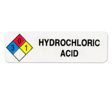 Load image into Gallery viewer, &quot;Hydrochloric Acid&quot; HMIG Safety Labels, 0.75&quot; x 2.5&quot;, 250/ROLL