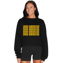 Load image into Gallery viewer, Iowa Hawkeyes Black Repeat Crewneck