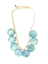 Load image into Gallery viewer, Ice Blue Wavy Moonglow Poker Face Statement Necklace