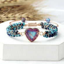 Load image into Gallery viewer, Galaxy Calm Blue Heart Bracelet