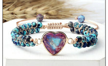 Load image into Gallery viewer, Galaxy Calm Blue Heart Bracelet