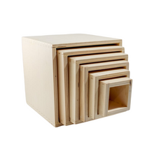 Load image into Gallery viewer, 6 Pcs Natural Wooden Nesting Box Set
