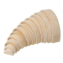 Load image into Gallery viewer, 12 Pcs Pine Wood Natural Wooden Large Rainbow Stacking Blocks