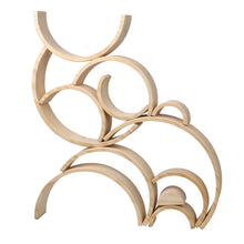 Load image into Gallery viewer, 12 Pcs Pine Wood Natural Wooden Large Rainbow Stacking Blocks