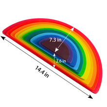 Load image into Gallery viewer, 11 Pcs Large Wooden Rainbow Stacking Semi-circles Building Boards Set in Natural Colors