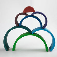 Load image into Gallery viewer, **Pre-order (Ships in 2-3 Weeks)**12 Pcs Large Wooden Rainbow Stacking Blocks in Primary Colors