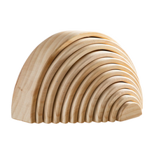 Load image into Gallery viewer, 12 Pcs Pine Wood Natural Wooden Large Rainbow Stacking Blocks