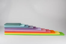 Load image into Gallery viewer, 11 Pcs Wooden Rectangular Building Boards in Pastel/Macaron Colors