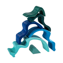 Load image into Gallery viewer, 6 Pcs Wooden Water Wave Stacking Blocks