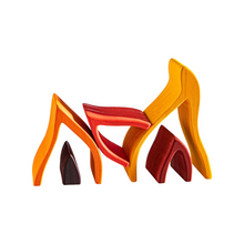 Load image into Gallery viewer, 5 Pcs Wooden Fire Stacking Blocks