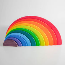 Load image into Gallery viewer, **Pre-order (Ships in 1-2 Weeks)**11 Pcs Large Wooden Rainbow Stacking Semi-circles Building Boards Set in Primary Colors