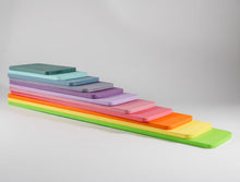 Load image into Gallery viewer, 11 Pcs Wooden Rectangular Building Boards in Pastel/Macaron Colors