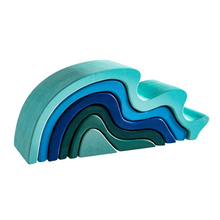 Load image into Gallery viewer, 6 Pcs Wooden Water Wave Stacking Blocks