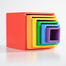 Load image into Gallery viewer, 6-Piece Primary Color Rainbow Wooden Nesting Box Set