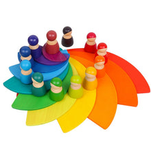 Load image into Gallery viewer, **Pre-order (Ships in 1-2 Weeks)**11 Pcs Large Wooden Rainbow Stacking Semi-circles Building Boards Set in Primary Colors