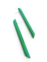 Load image into Gallery viewer, Green Couture Lucite Skinny Stick Stud Earrings