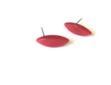 Load image into Gallery viewer, Cherry Red Moonglow Lucite Marquis Stud Earrings