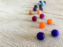 Load image into Gallery viewer, Goldenrod Yellow Moonglow Matte Corrugated Ball Stud Earrings