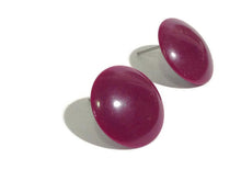 Load image into Gallery viewer, Plum Purple Disc Stud Earrings