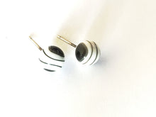 Load image into Gallery viewer, Black and White Marbled 8mm Stud Earrings