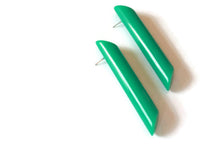 Load image into Gallery viewer, Petrol Green Couture Mega Stick Stud Statement Earrings