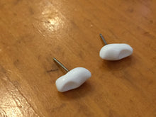 Load image into Gallery viewer, White Vintage Lucite Clogs Stud Earrings
