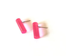 Load image into Gallery viewer, Hot Pink Mini Lucite Stick Stud Earrings