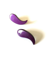 Load image into Gallery viewer, Deep Purple Moonglow Paisley Post Earrings
