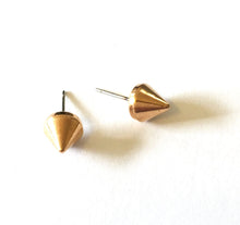 Load image into Gallery viewer, Bronze Gold Faceted Spike Stud Earrings