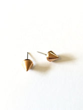 Load image into Gallery viewer, Bronze Gold Faceted Spike Stud Earrings