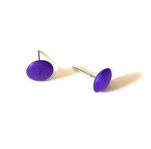 Load image into Gallery viewer, Deep Purple Opal Small Disc Stud Earrings